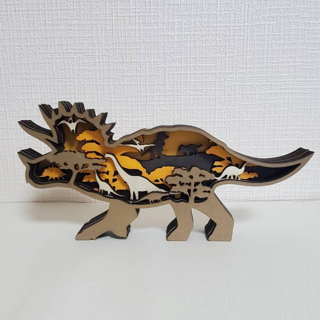 インテリア雑貨 置物 置き物 木製 トリケラトプス 北欧 おしゃれ