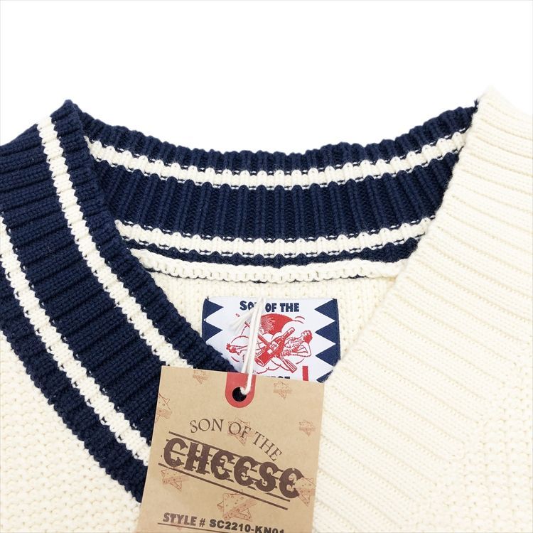 未使用品 SON OF THE CHEESE サノバチーズ ASYMMETRY V KNIT #WHITE 