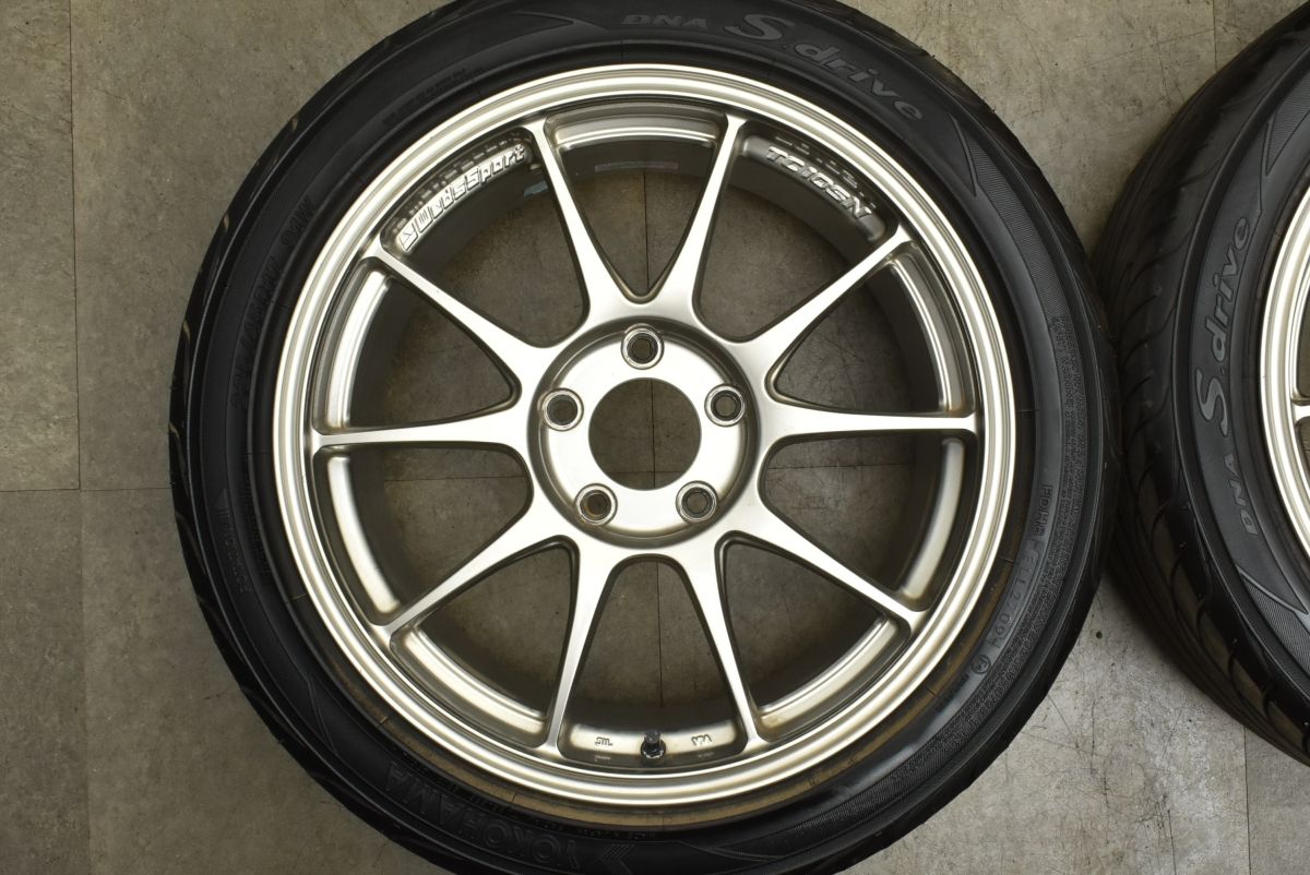 良好 Weds sport TC105N 17in 8J 49 PCD114.3 Sドライブ 225|45R17 インプレッサWRX アコード スカイライン チェイサー アルテッツァ