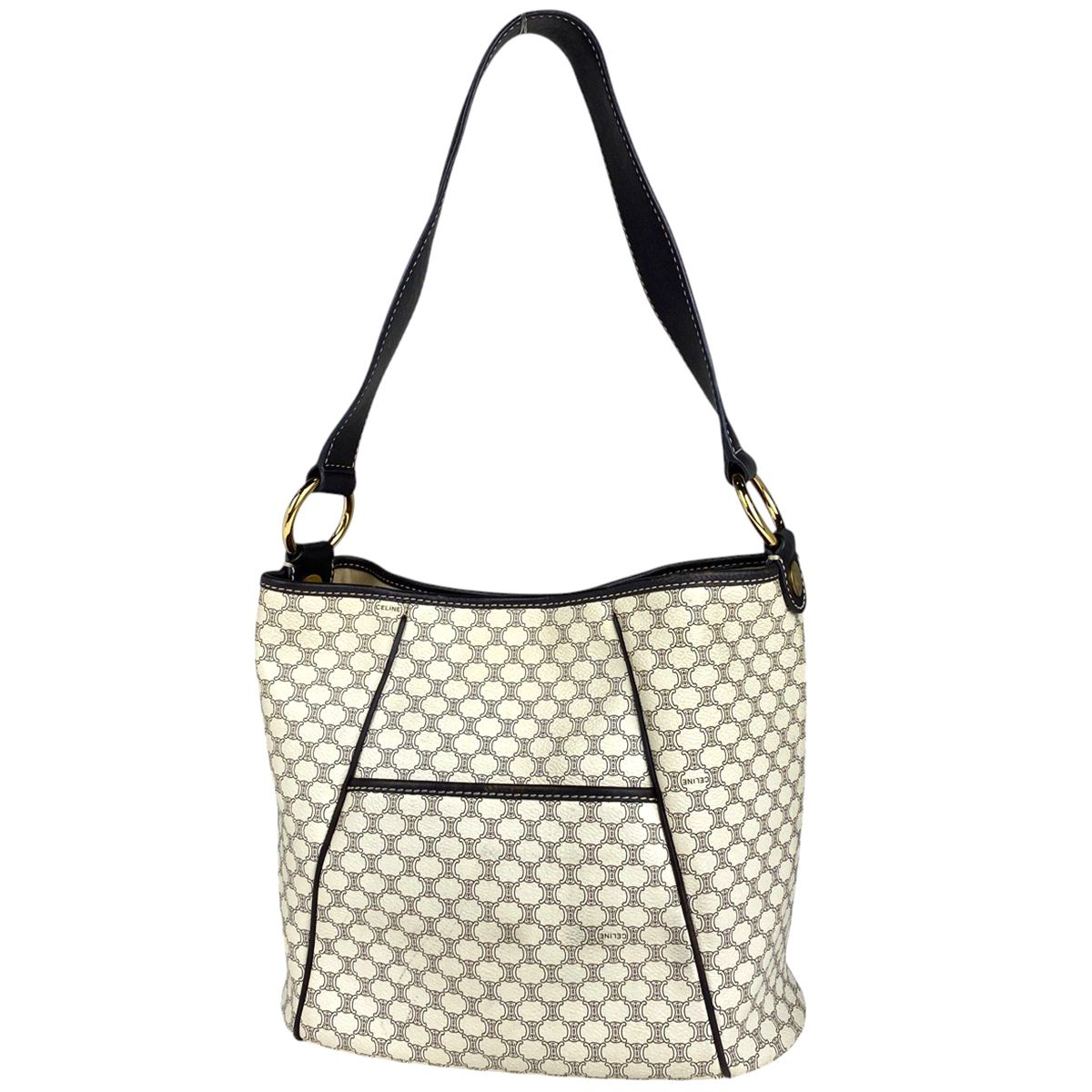 セリーヌ CELINE トートバッグ マカダム柄 レザー 茶 ブラウン /MR CELINE セリーヌ マカダム柄 トートバッグ 中古品 セリーヌ マカダム柄