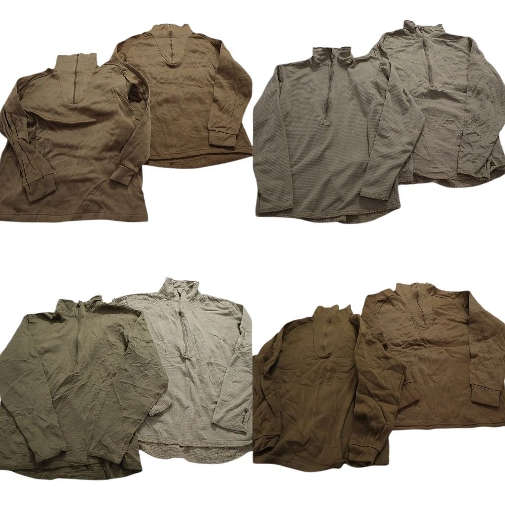 古着卸 まとめ売り 米軍実物・民間MIX インナー系フリース  ミリタリー 8枚セット (メンズ L /XL ) ハーフジップ 中古 古着 MY1315