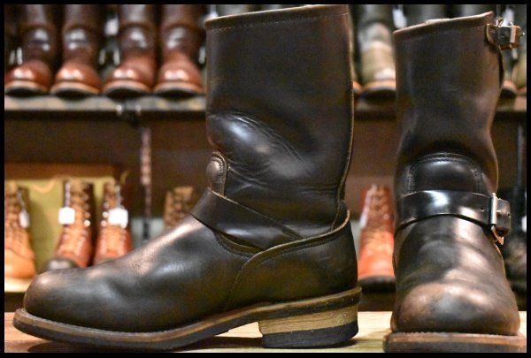 7.5D PT91プリント レッドウィング 2268 エンジニア ブラッククローム スチールトゥ プルオン ブーツ redwing HOPESMORE FI316