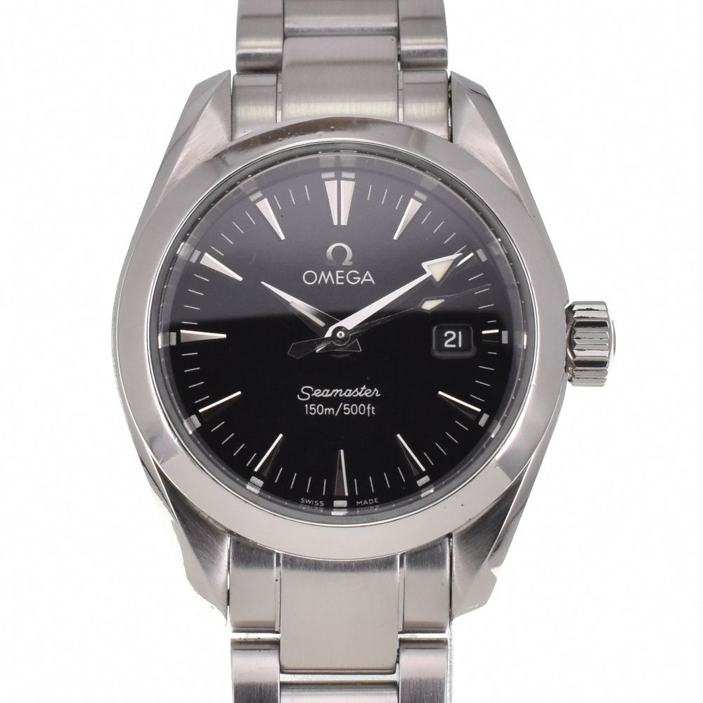 オメガ OMEGA 2577.50 シーマスター アクアテラ デイト クォーツ レディース美品箱付き N#137641