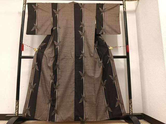 平和屋着物○本場大島紬 一元7マルキ 舞蝶間道 正絹 逸品 AABA3775ph