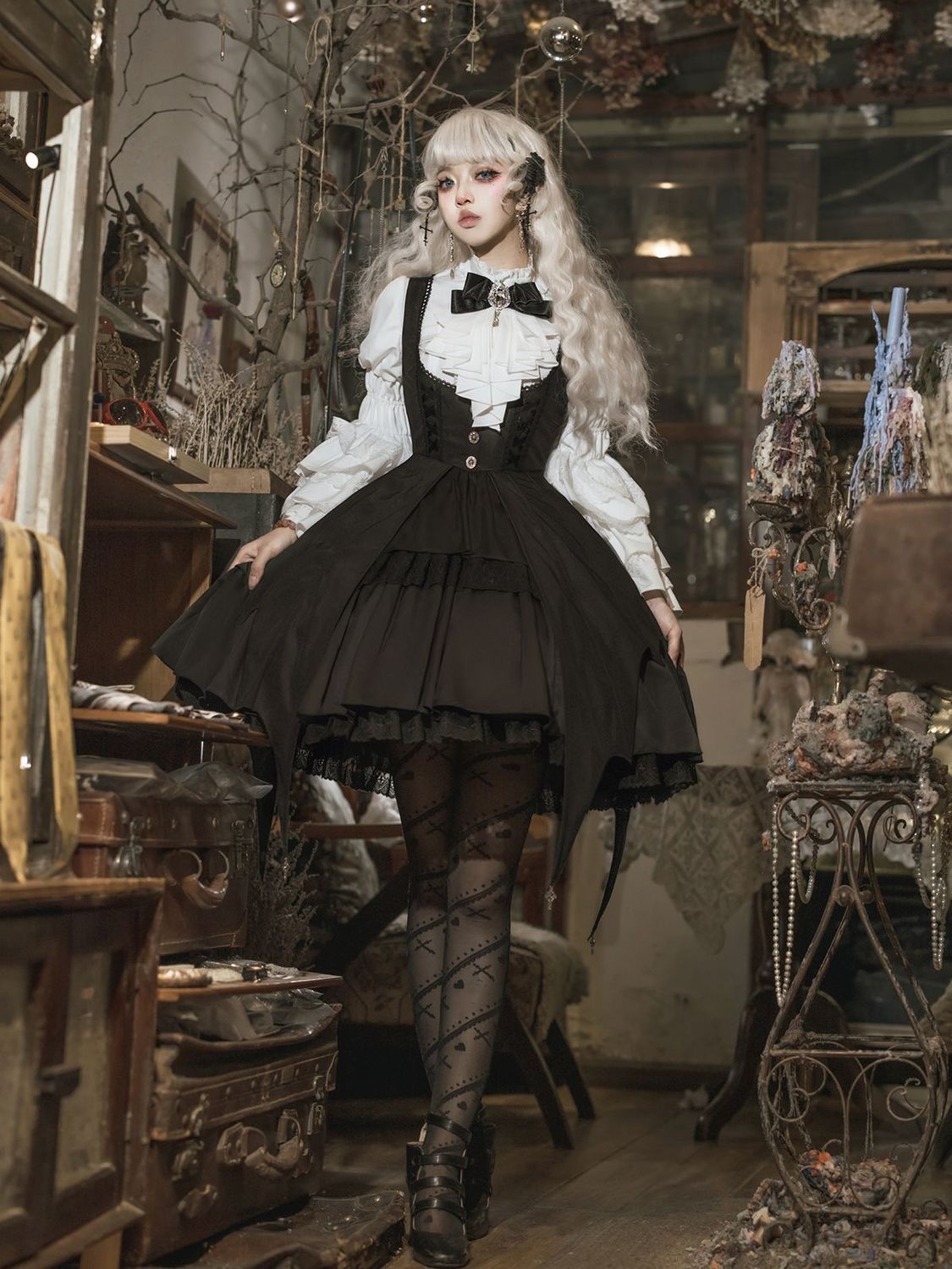 長袖ブラウス ジャンプスカート