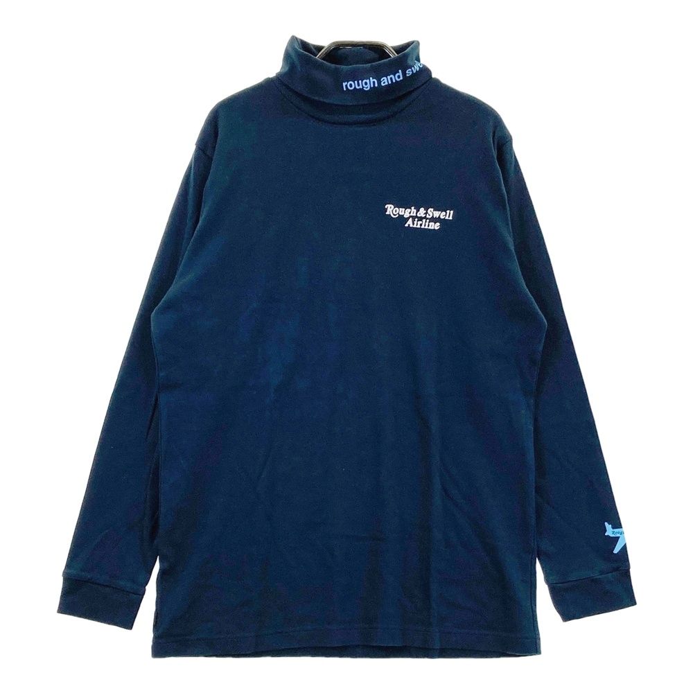 サイズ：XL ROUGH&SWELL ラフアンドスウェル  タートルネック 長袖Tシャツ  ネイビー系 [240101501549] ゴルフウェア メンズ ストスト サイズ：XL ROUGH&SWELL ラフアンドスウェル タートルネック