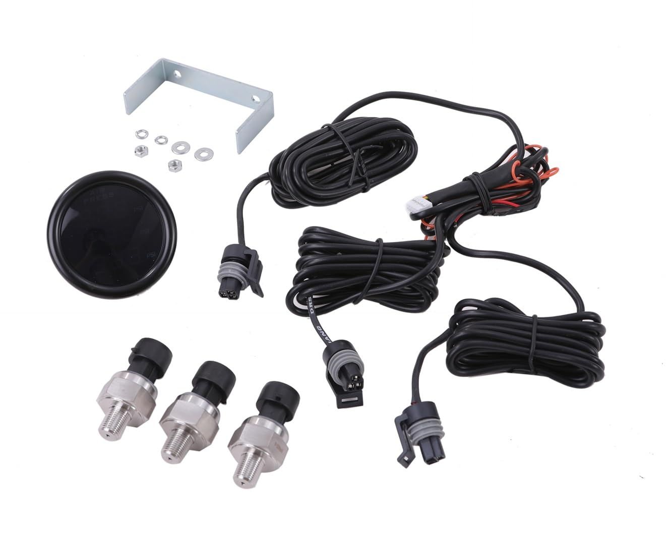 デジタル エアゲージ エア メーター 青 ブルー 3連 2独 前後 タンク