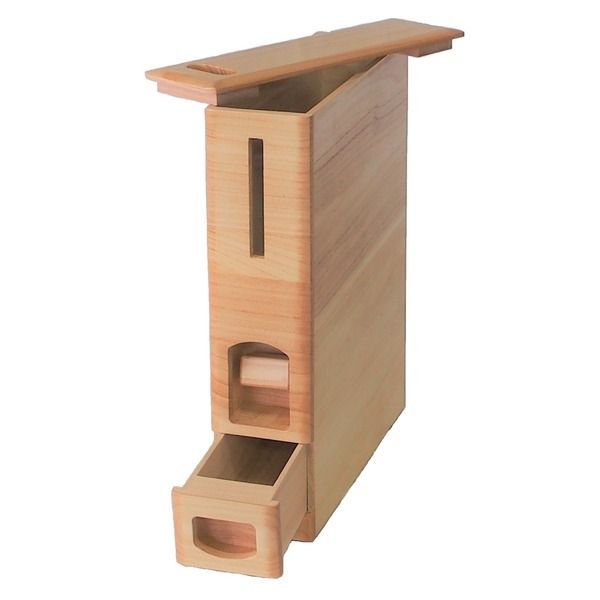 桐製スリムライスストッカー 米びつ