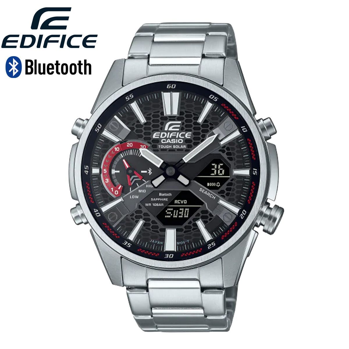 EDIFICE ソーラー スマホ ECB-S100D-1A レーシング ブラック