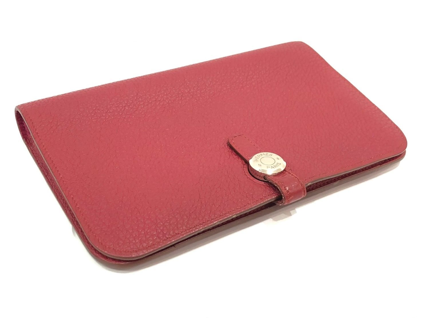 エルメス ドゴンGM 長財布　ルージュグレナ HERMES 【超美品】エルメス ドゴンロング トゴ ルージュグレナ