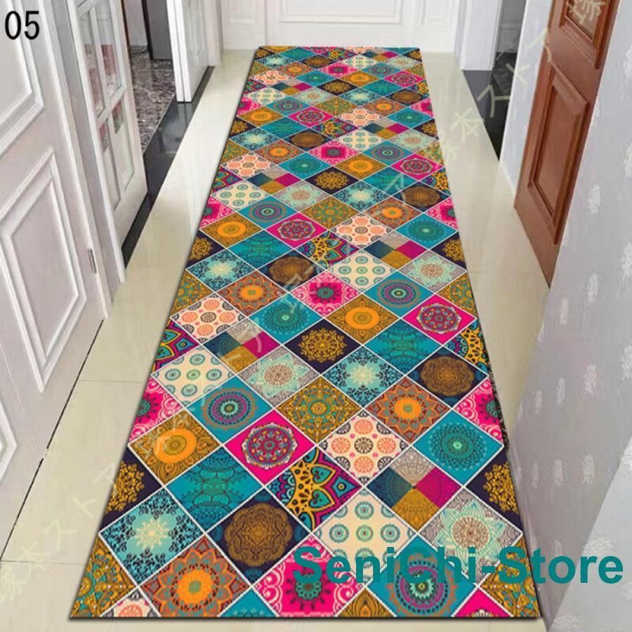 80cm幅 廊下ロングカーペット 【シノワズリ】 サイズ展開有 80×240cm レッドorグリーン 🎰