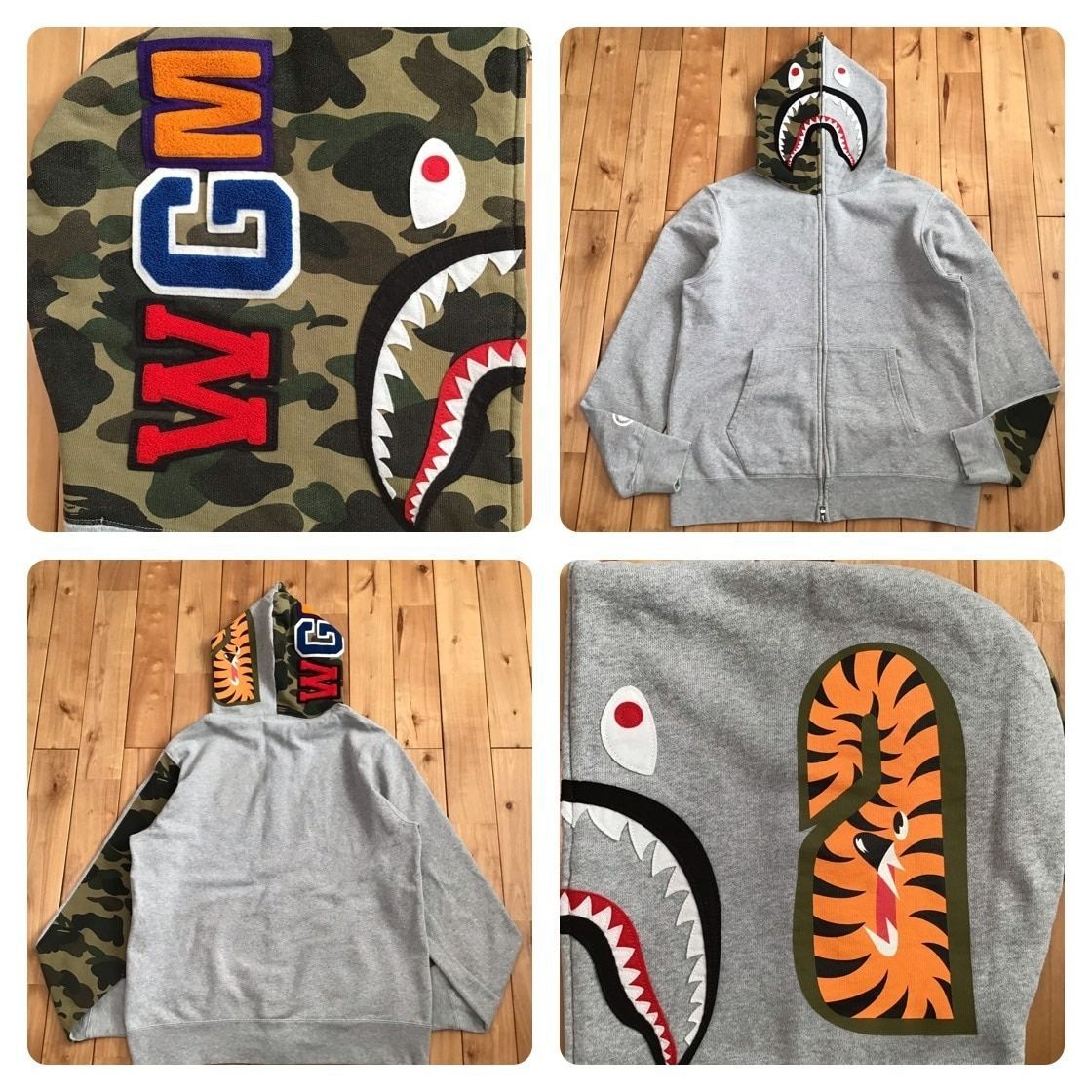 1st camo 袖切り替え シャーク パーカー Lサイズ shark full zip  