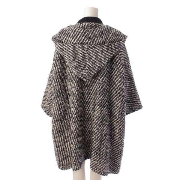 ステラマッカートニー Stella McCartney ツイード フード コート ステラマッカートニー フード付き ツイード コート ブラック
