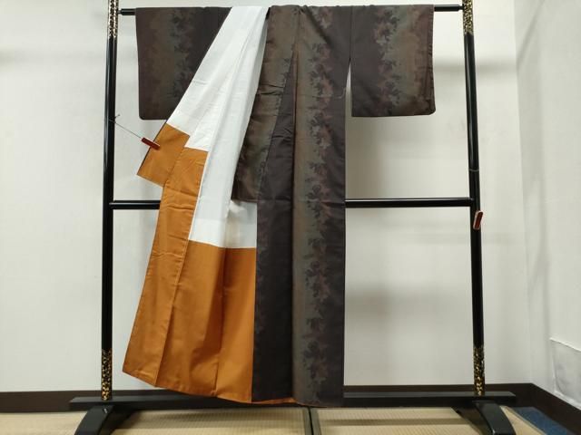 平和屋着物○上質な紬 矢羽文 正絹 逸品 DAAY5554ud