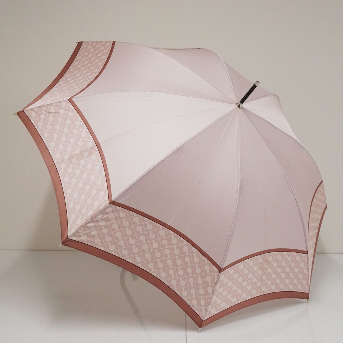 耐風傘 GHERARDINI ゲラルディーニ USED品 モノグラム ピンク