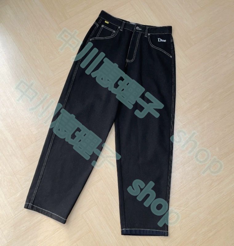 Dime ブラック ストレートジーンズ