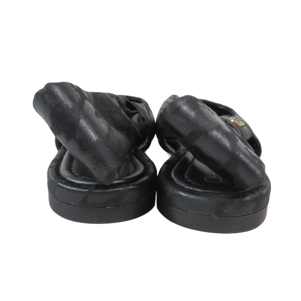 今すぐ一括検索！ 21AW Christian Dior クリスチャンディオール MIZZA レオパード柄 フラット スリングバック パンプス サンダル 35 ブラック レディース 古着