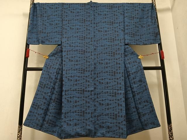 平和屋着物○男性 小紋 霞文 キングサイズ 洗える着物 未使用