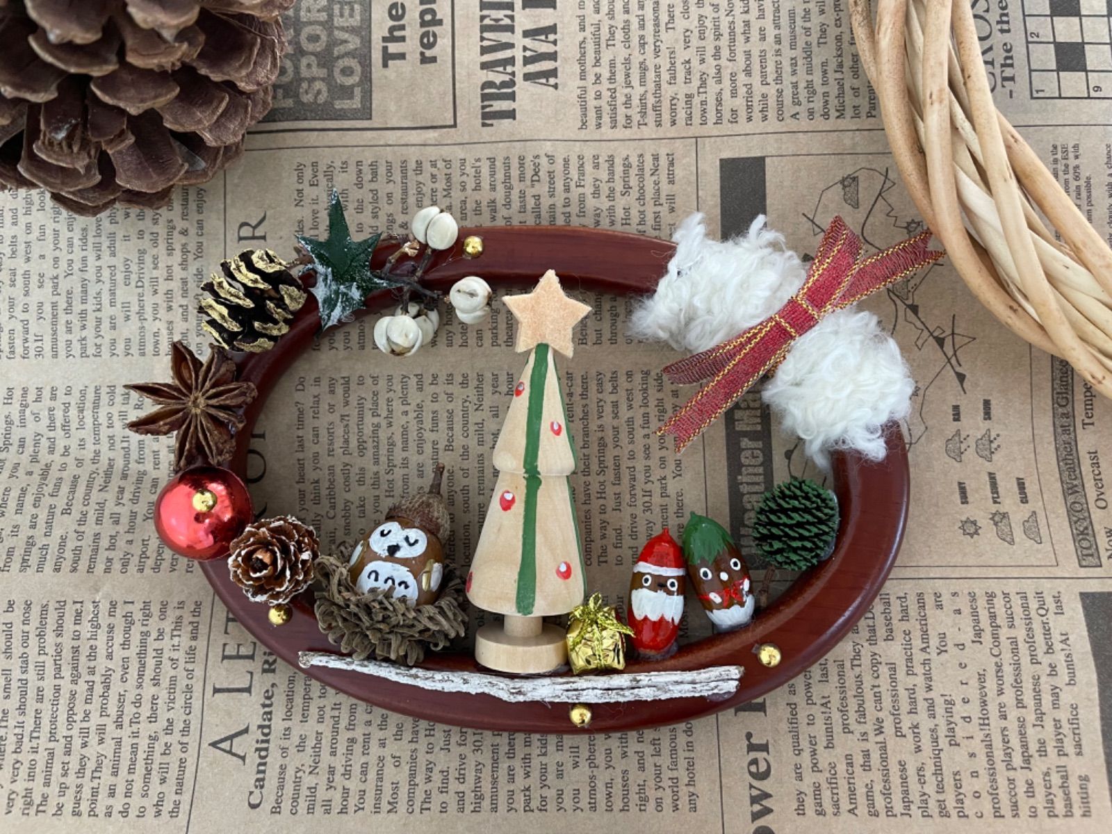 どんぐりアート♡クリスマスオブジェ♡ どんぐりアート ハンドメイド クリスマス オブジェ - メルカリ