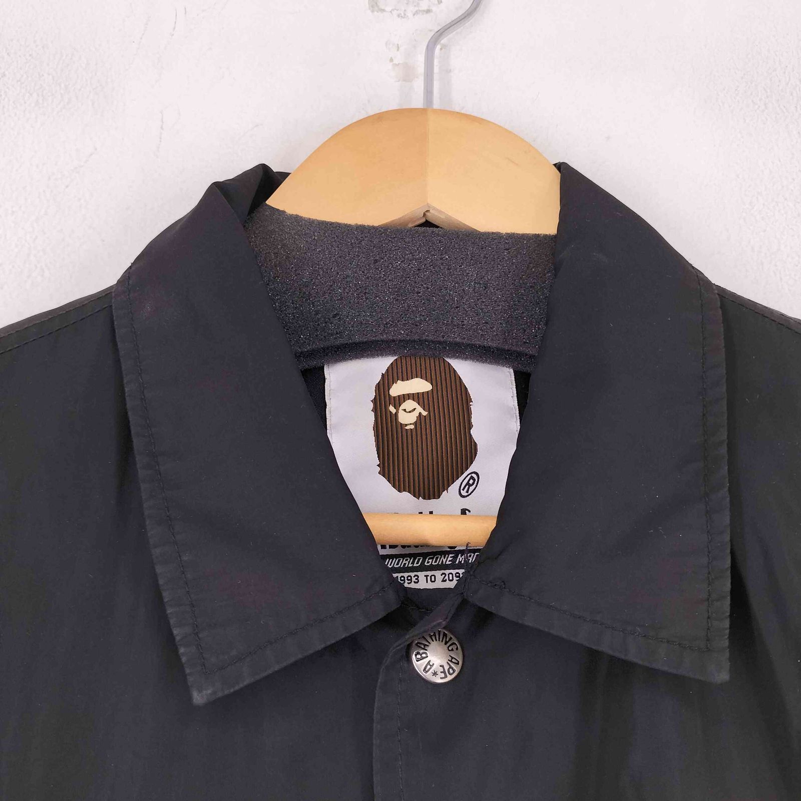 エイプ　ロング丈コーチジャケット アベイシングエイプ A BATHING APE ロング丈 ナイロン コーチ
