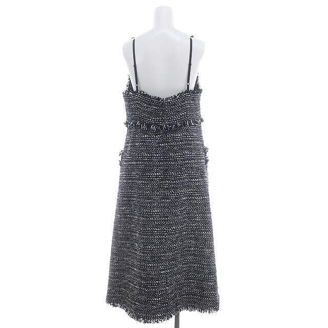 ボーダーズアットバルコニー BORDERS at BALCONY 23AW TWEED CAMISOLE DRESS キャミワンピース ロング  ツイード フリンジ 38 紺 白 ネイビー ホワイト /ES □OS - メルカリ