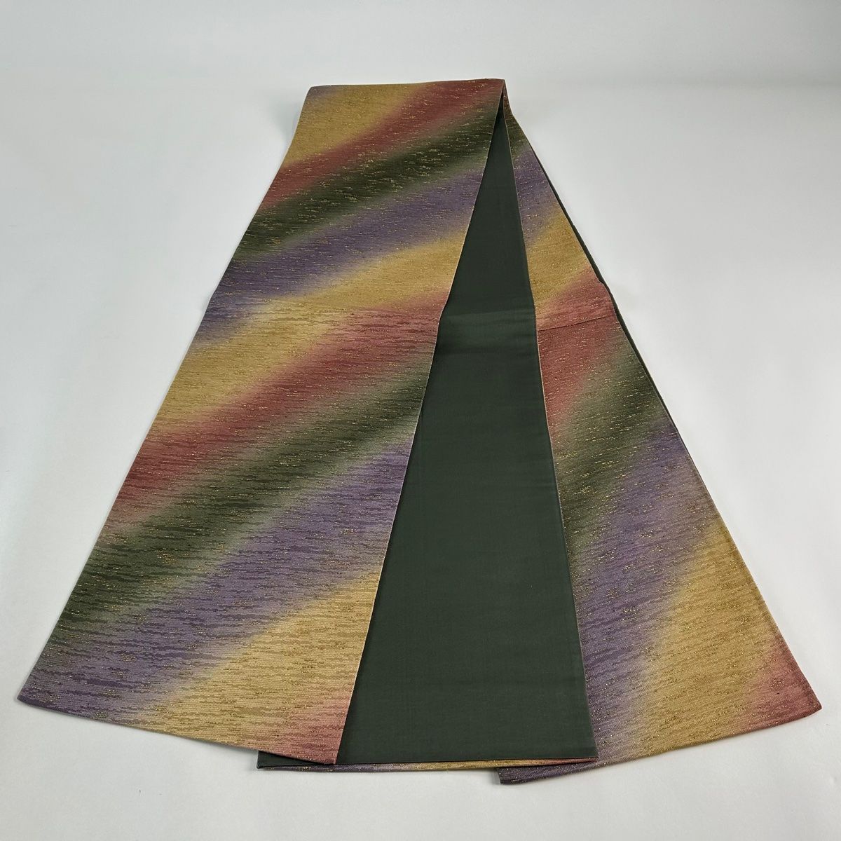 袋帯 袋帯 美品 名品 全通 正絹 美品 名品 夏帯 絽 草花 霞