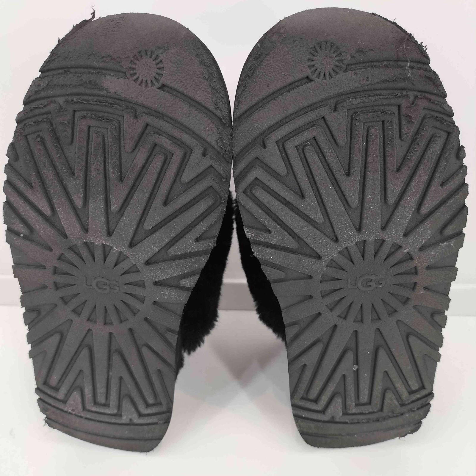 UGG ブラック ファンケット　FUNKETTE 24cm UGG アグ サンダル ファー ファンケット レディース 厚底