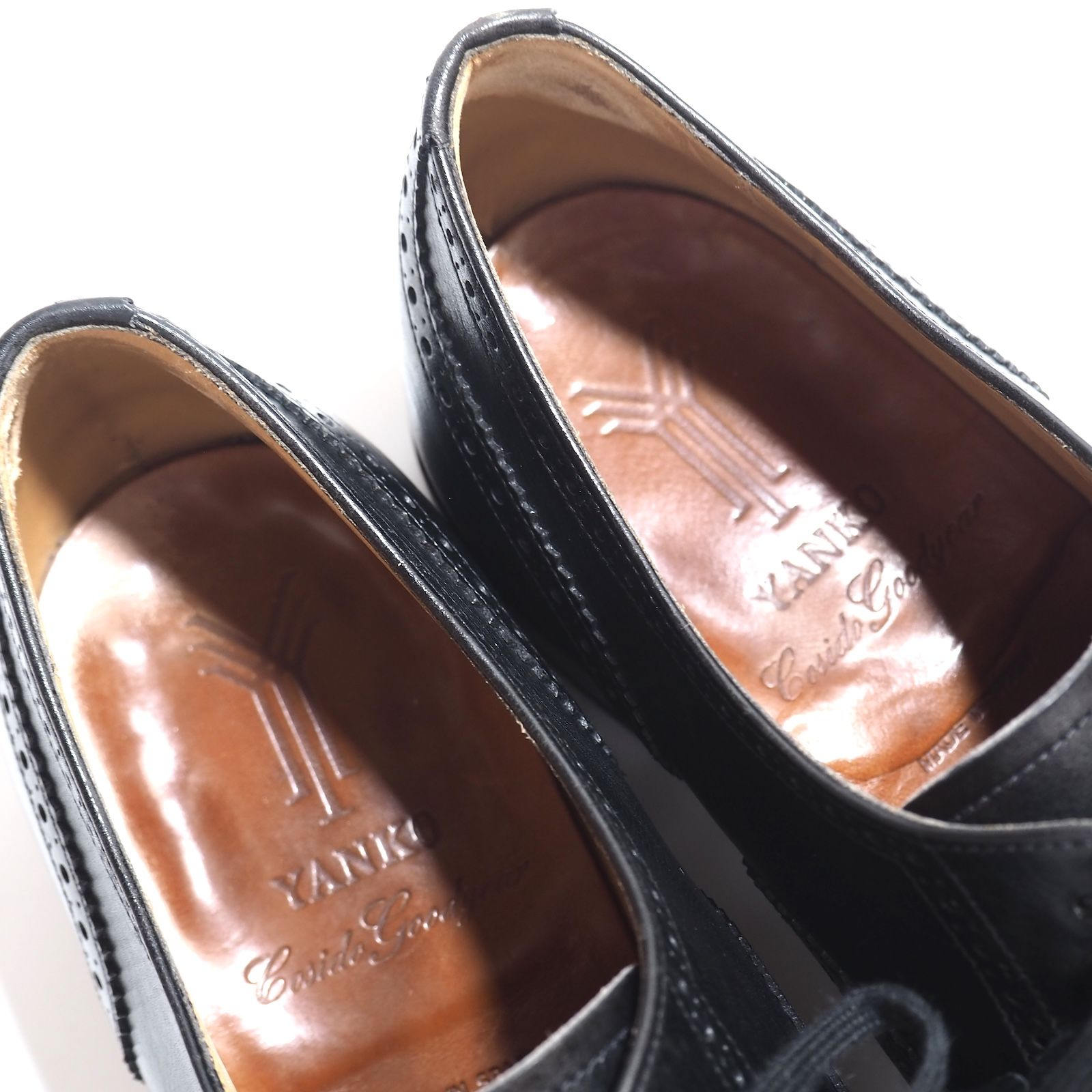 美品 YANKO ヤンコ 革靴 ストレートチップ 内羽根 ブラック 8 YANKO ヤンコ ストレートチップ Y4272 - TOMOE Online Shop