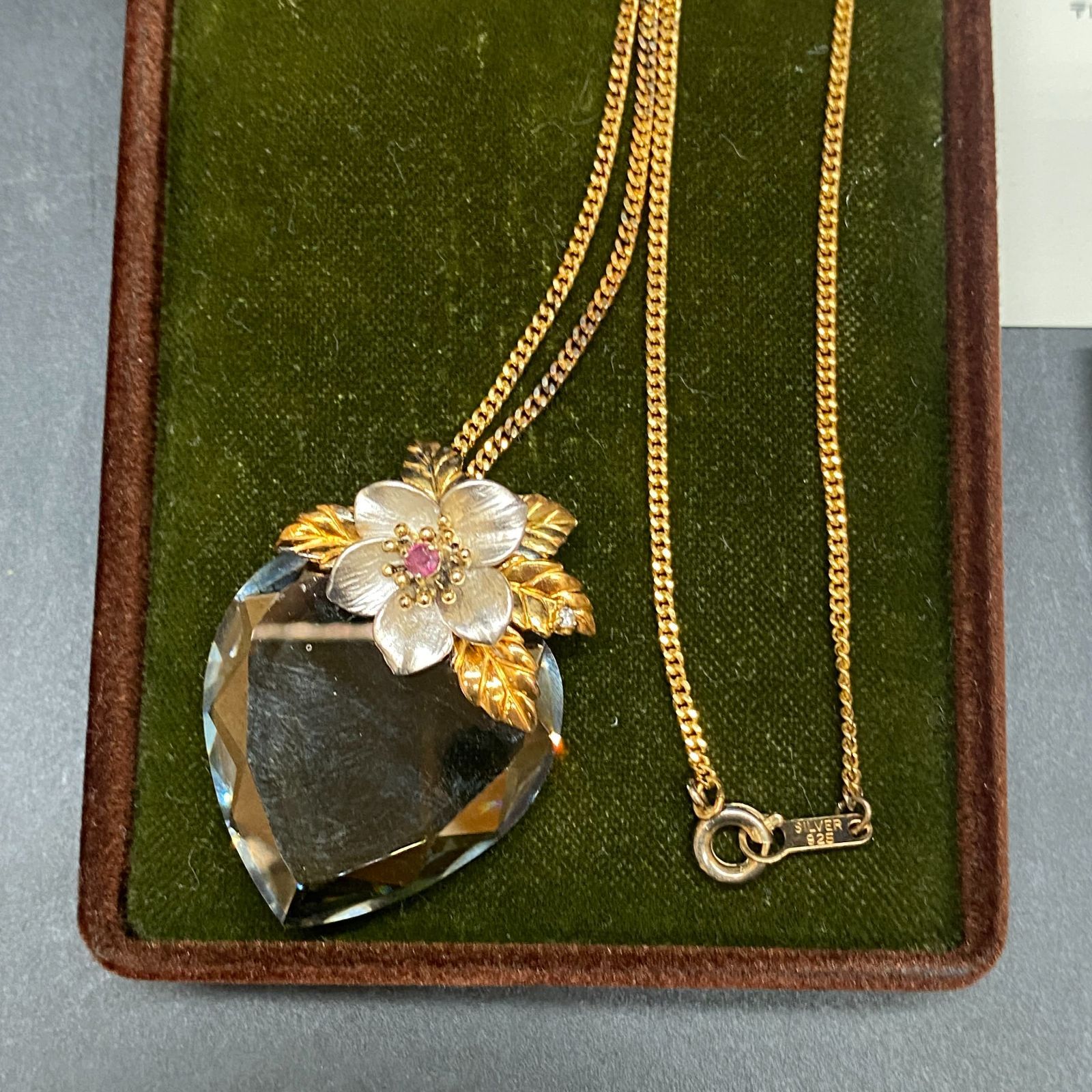 天然石アクセサリー♡Bellevie　カード2点 G384 IEI 天然ルビー ダイヤモンド ペンダント ネックレス