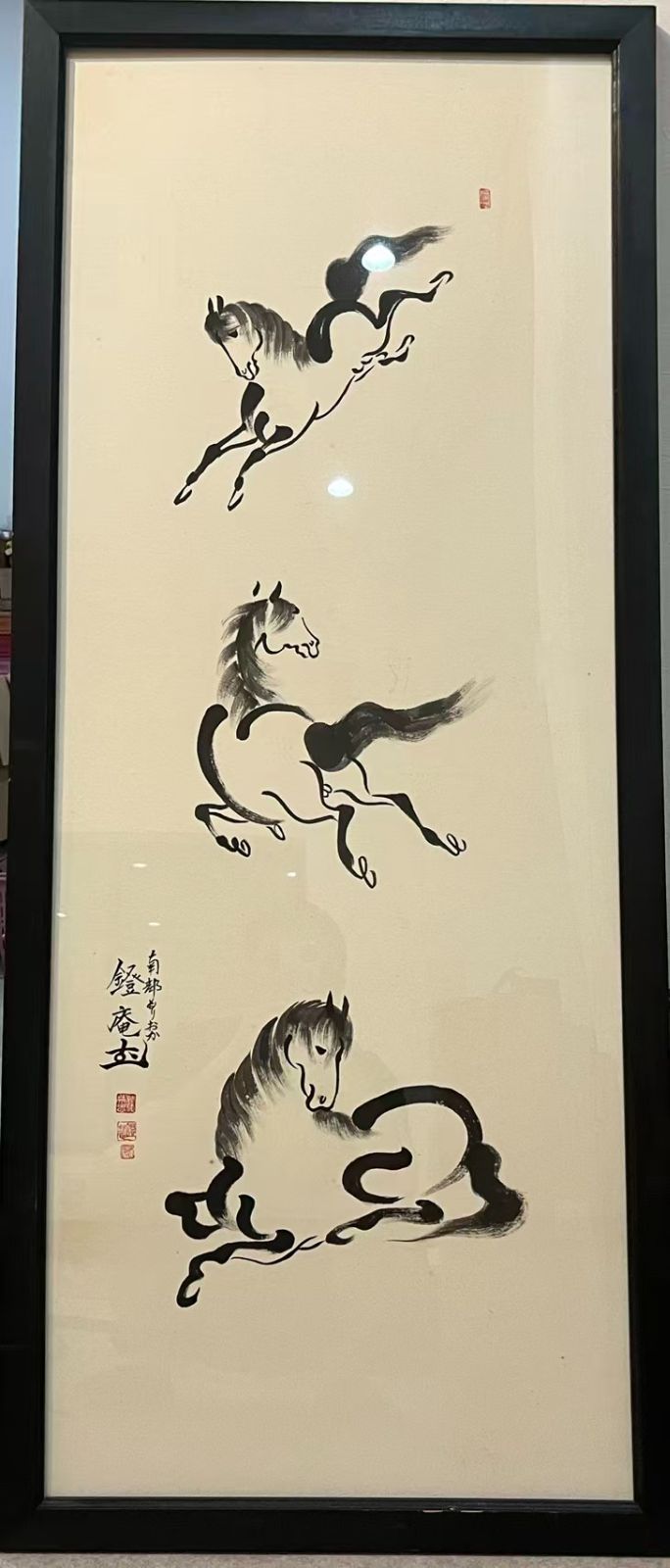 額 馬 鐙庵む作 落款あり 額装 額入り 美術 芸術 壁掛け飾り