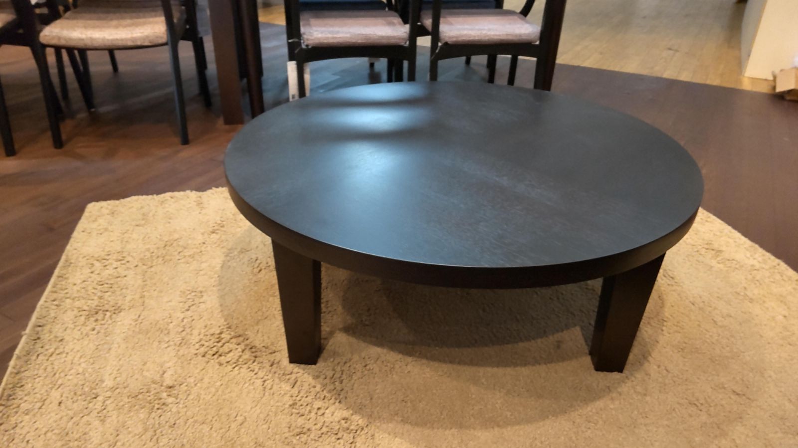 木製円形座卓 ダークブラウン 新生活 テーブル 円形 木製 座卓 ダークブラウン ダークブラウン 形