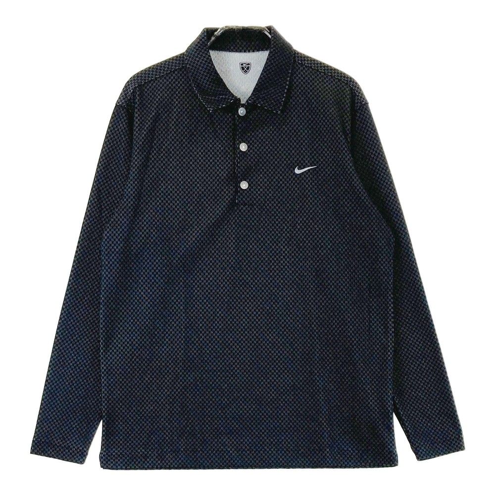 サイズ：M NIKE GOLF ナイキゴルフ  長袖ポロシャツ 総柄 ブラック系 [240101301234]# ゴルフウェア メンズ ストスト