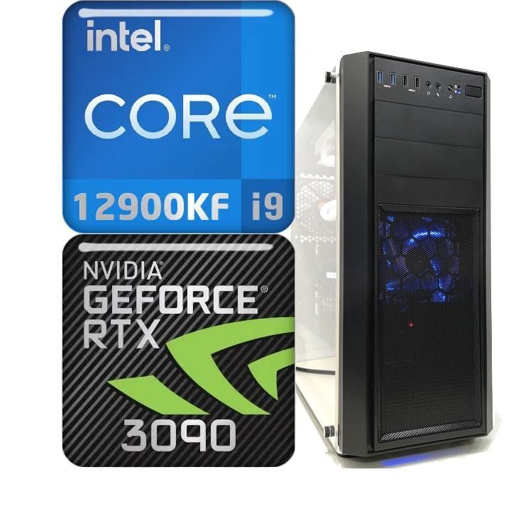ゲーミングPC Core i9 12900KF RTX3090 水冷 デスクトップパソコン 自作 32GB 新品SSD NVMe 500GB 