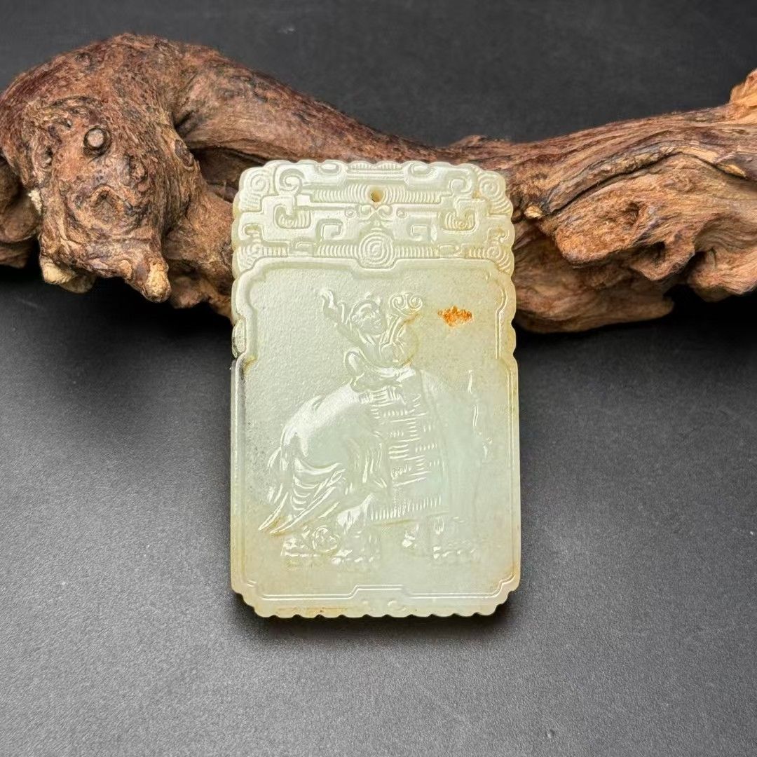 中国古美術.旧蔵品.古和田玉佩.太平有象.吉祥如意.純手工細密彫. 裝身具.賞物.中国古玩