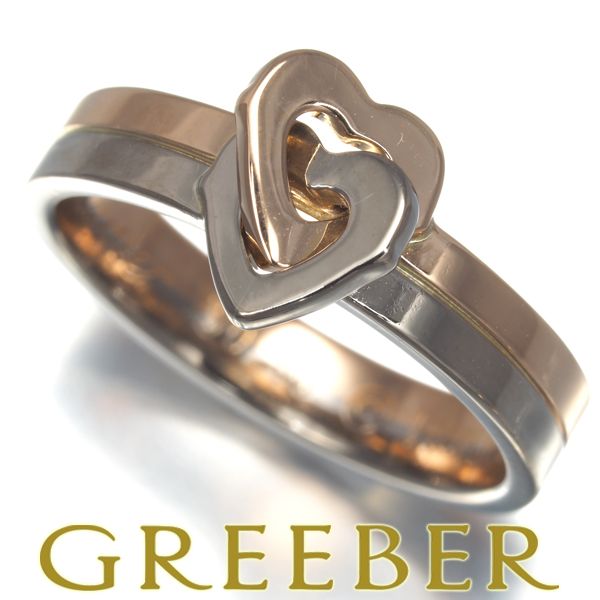 カルティエ リング ダブルハート コンビカラー 50号 K18YG/WG #166977  