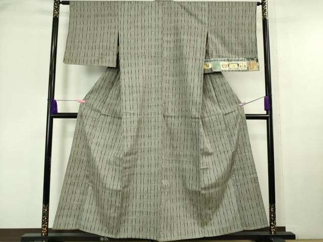 平和屋本店■極上　本場結城紬　重要無形文化財　単衣　間道　証紙付き　逸品　未使用　DZAA6577kh5 平和屋本店▽極上 本場結城紬 重要無形文化財 単衣 間道 証紙付き 逸品