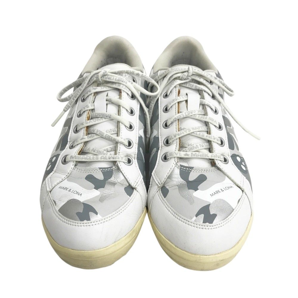 MARK-LONA マークアンドロナ ×asics 1113A026 スパイクレス ゴルフシューズ スカル カモフラ柄 グレー系 26.5 240101546532 ゴルフウェア メンズ ストスト