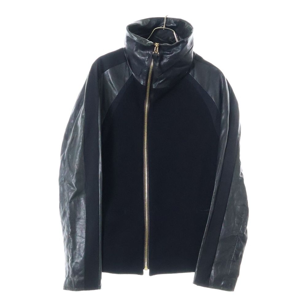 Paul Smith (ポールスミス) ウール切り替え レザー ハイネック