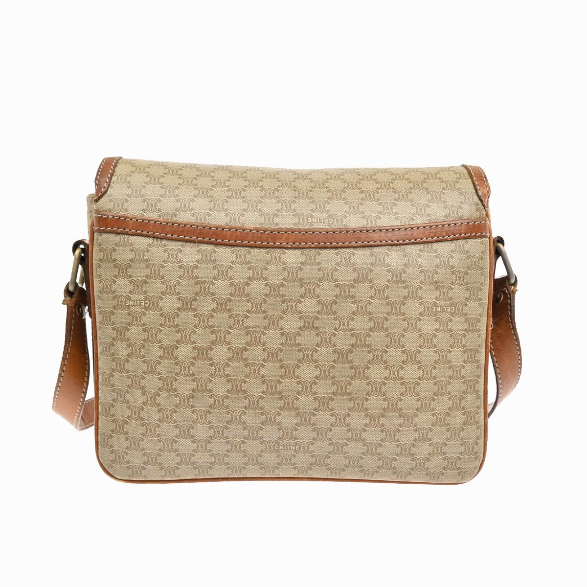 極美品 セリーヌ マカダム 柄 サークル ロゴ 金具 レザー ショルダーバッグ. CELINE】ショルダーバッグ マカダム柄 サークルロゴ金具 PVC
