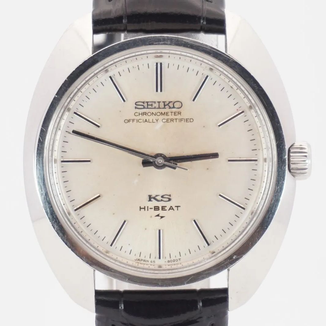 稼動品 オーバーホール済み キングセイコー KING SEIKO ハイビート 45-8010 手巻き式 シルバー文字盤 メンズ腕時計 37mm