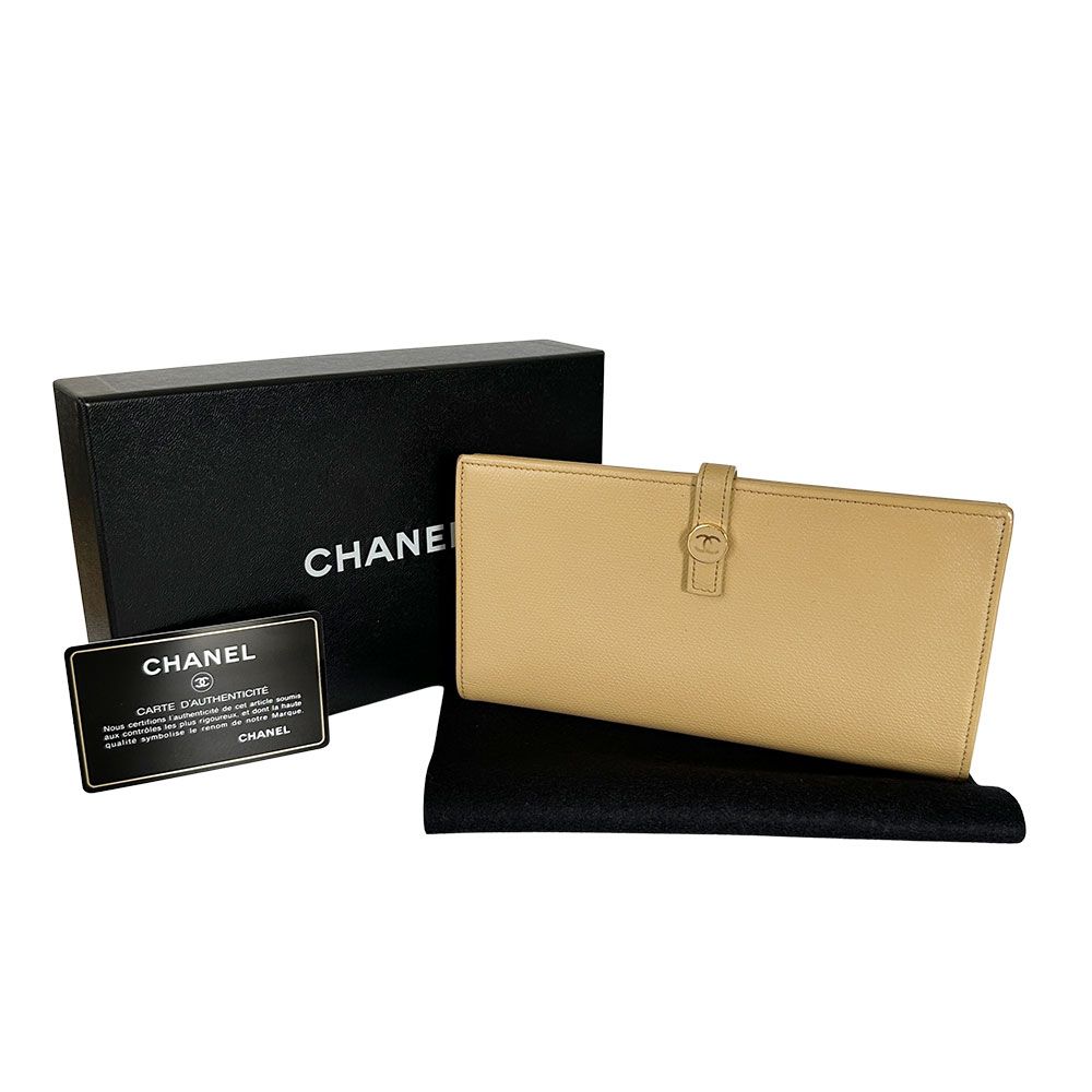シャネル CHANEL 財布 レディース ブランド 長財布 ココボタン レザー  