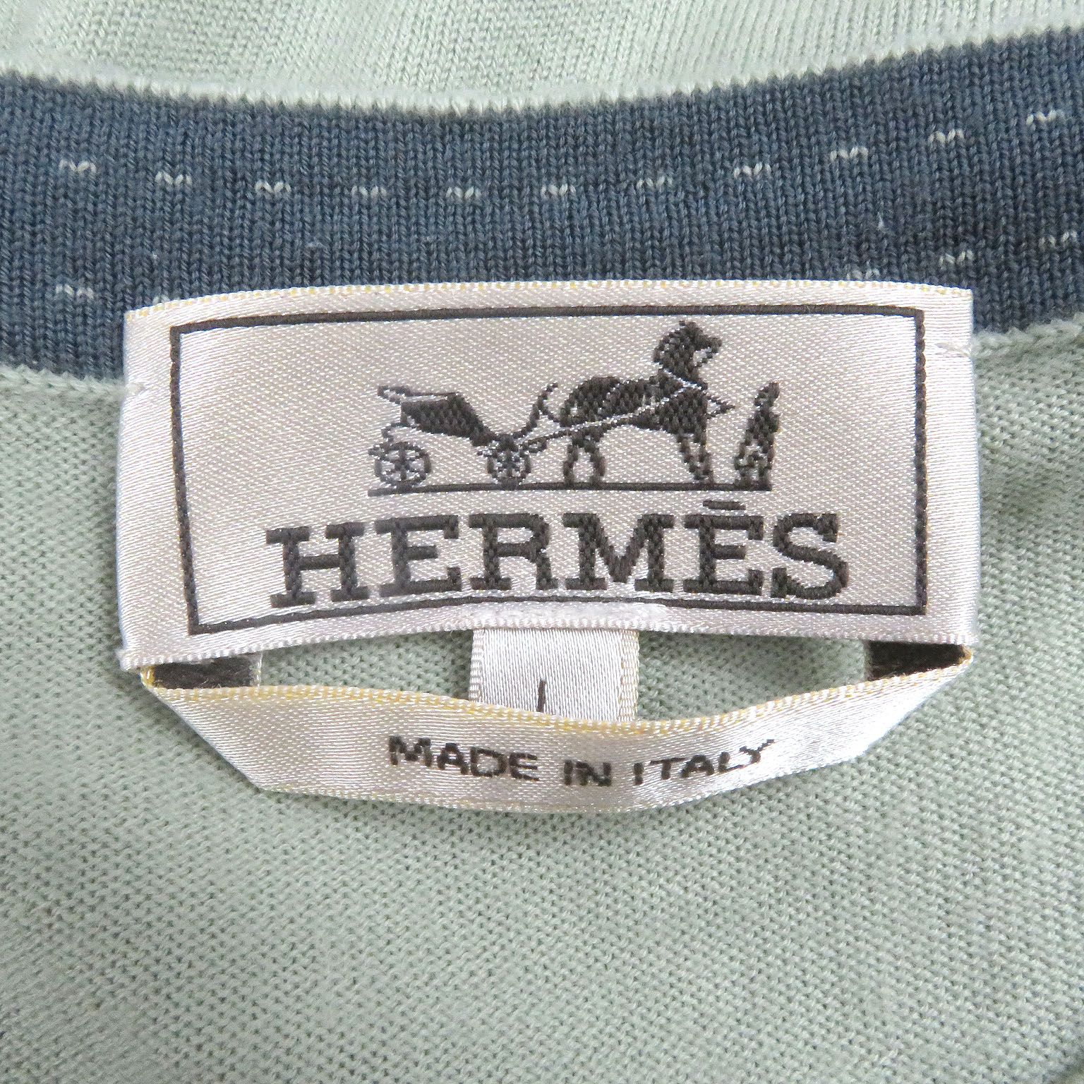 美品□HERMES エルメス ウール100％ Hロゴ サドルステッチ 薄手 ロング  