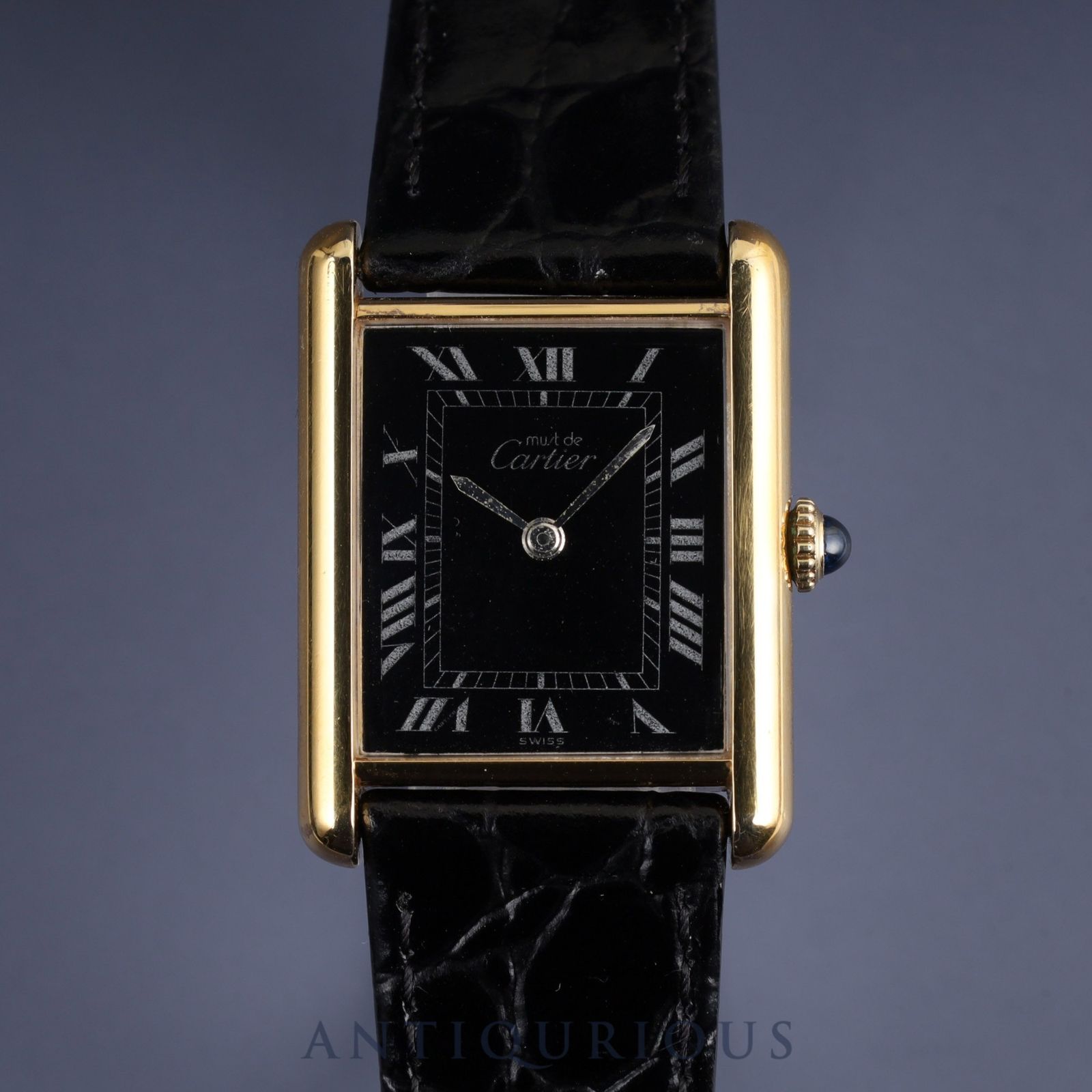 カルティエ マストタンク LM 手巻き Cal.78-1 SV925 革 純正尾錠（GP