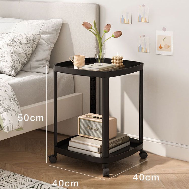 海外 サイドテーブル ワゴン オーク 真鍮取っ手 キャスター付き