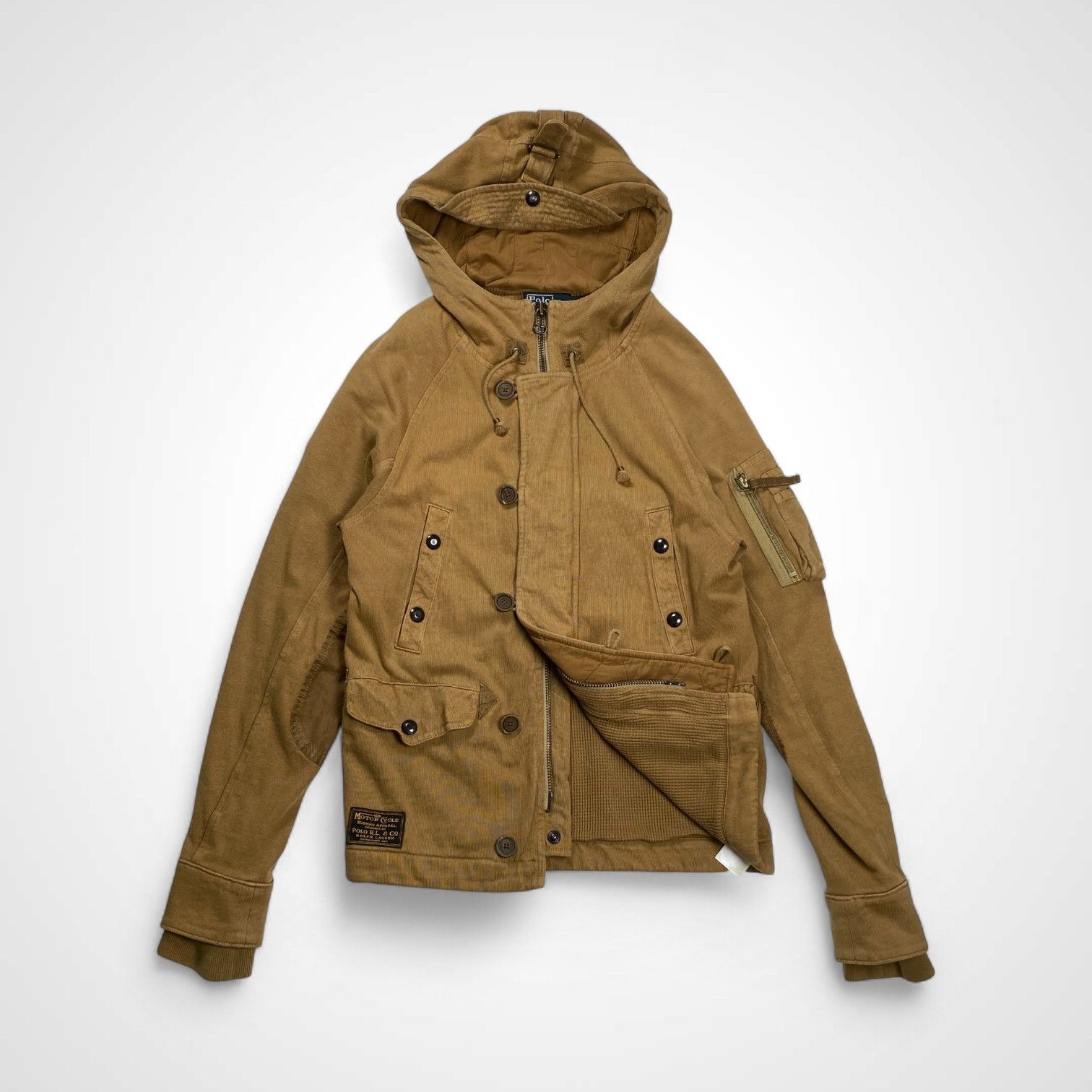 Polo by Ralph Lauren ポロ バイ ラルフローレン | モーターサイクルジャケット N-3B 裏サーマル ブラウン SIZE S