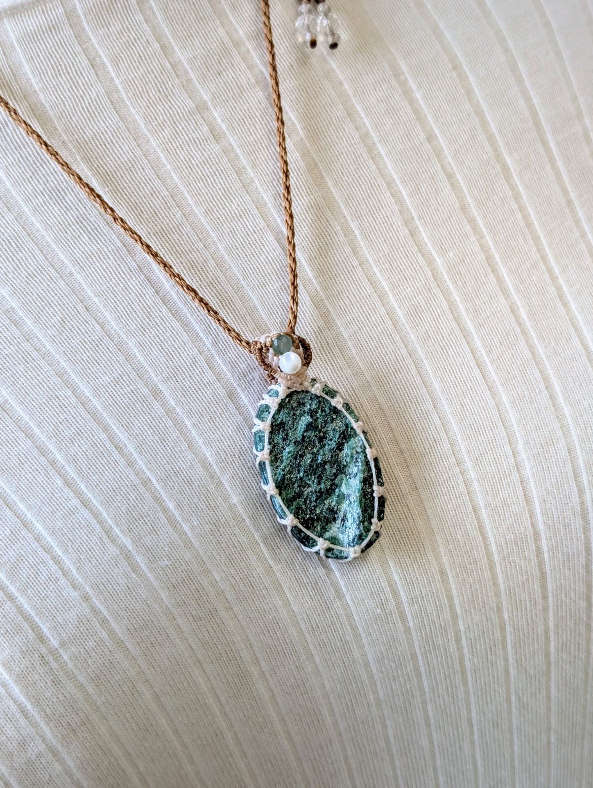 お買い得品 ☆グリーンアベンチュリンDruzy・アベンチュリン☆マクラメ