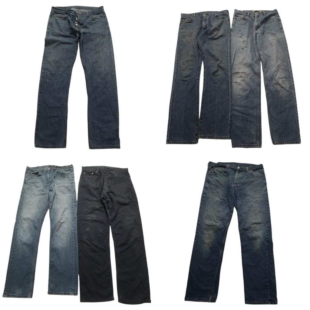 B品 古着卸 まとめ売り リーバイス 品番MIX デニム パンツ 6枚セット メンズ 34 |36 |38 |40 501 505 517 550 古着 NC1640