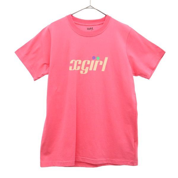 エックスガール プリント 半袖 Tシャツ 2 ピンク X-girl テニス