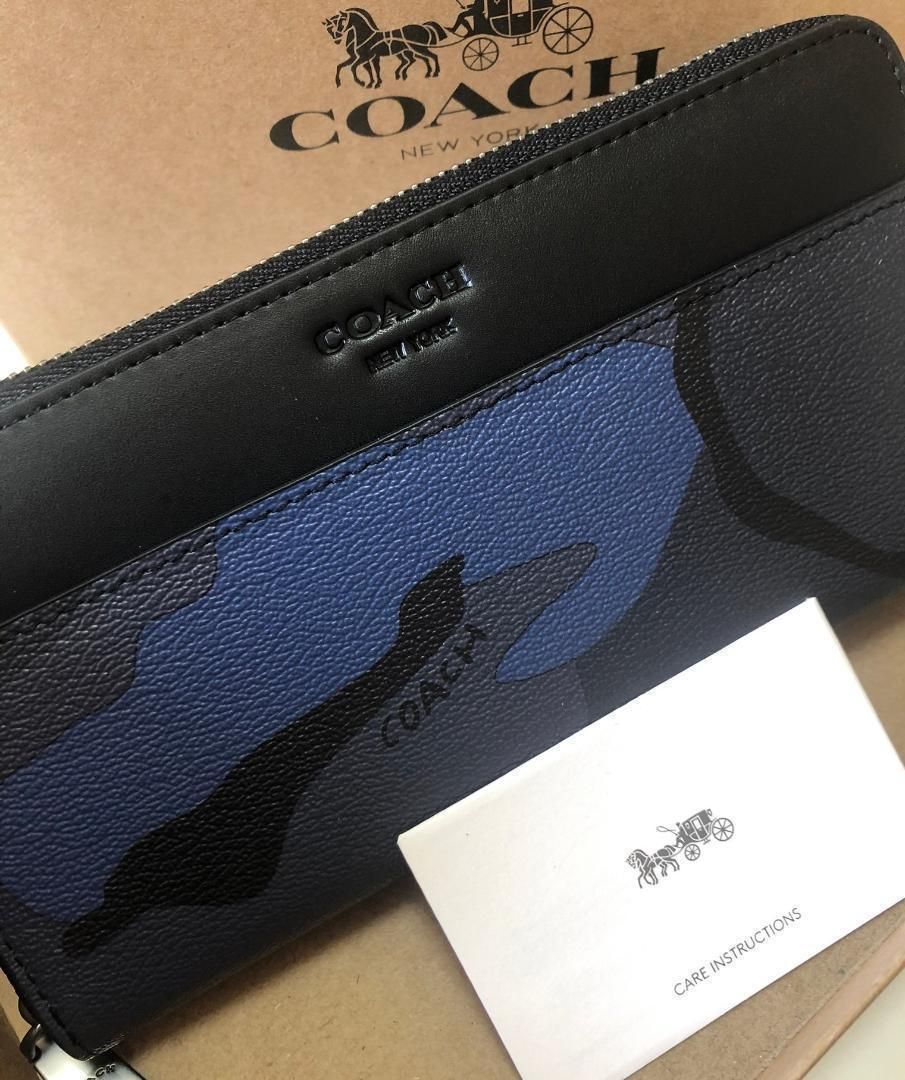 COACH コーチ 新品 迷彩 柄 長財布 メンズ レディース 小物 財布 63