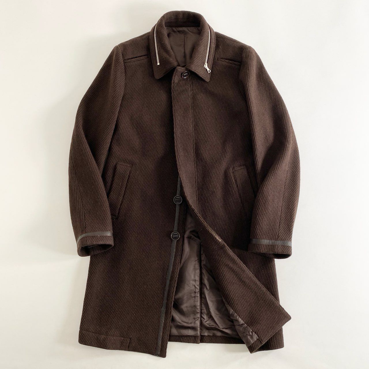 UNDERCOVER カシミヤ混 ニット切り替え チェスターコート UNDERCOVER カシミヤ混 ニット切り替え チェスターコート